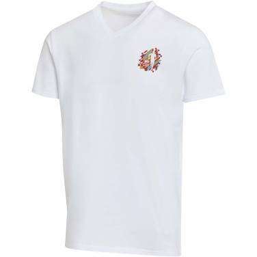 Logo trade promotional giveaway photo of: Balfour 200 g/m² short sleeve v-neck unisex OCS organic t-shirt