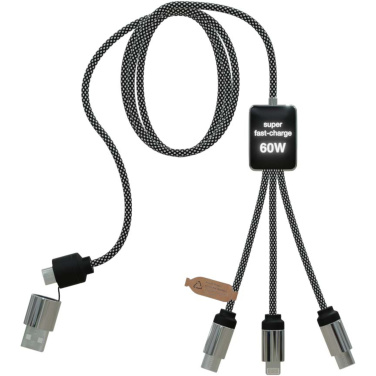 Logotrade promotional item image of: SCX.design C33 60W Type-C charging cable with dual light-up logo