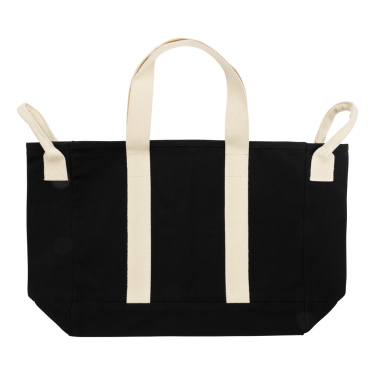 Logo trade promotional gifts image of: BEAU AWARE™ Beach bag 400gsm recycled canvas, with side hand
