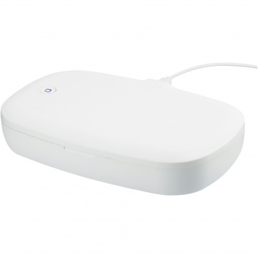 Logo trade ärikingituse pilt: UV-kapsel nutitelefoni desinfitseerimisvahend koos 5 W juhtmevaba laadimispadjaga