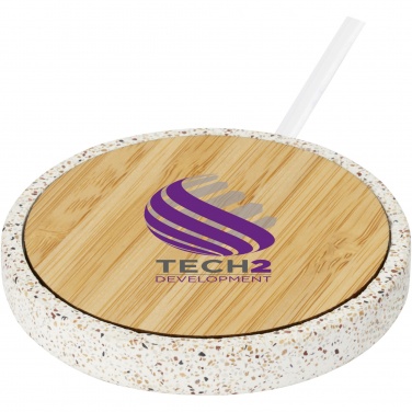 Logo trade reklaamtoote pilt: Terrazzo 10W juhtmevaba bambusest laadimisalus