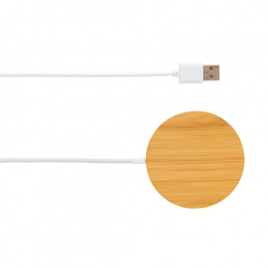 Logotrade meened pilt: 10 W bambusest magnetiline juhtmevaba laadija