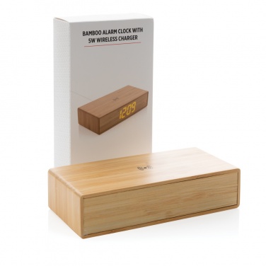 Logo trade meened foto: Bambusest äratuskell 5W juhtmevaba laadijaga