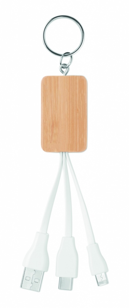 Logo trade reklaamtoote pilt: Bambusest 3-in-1 kaabel