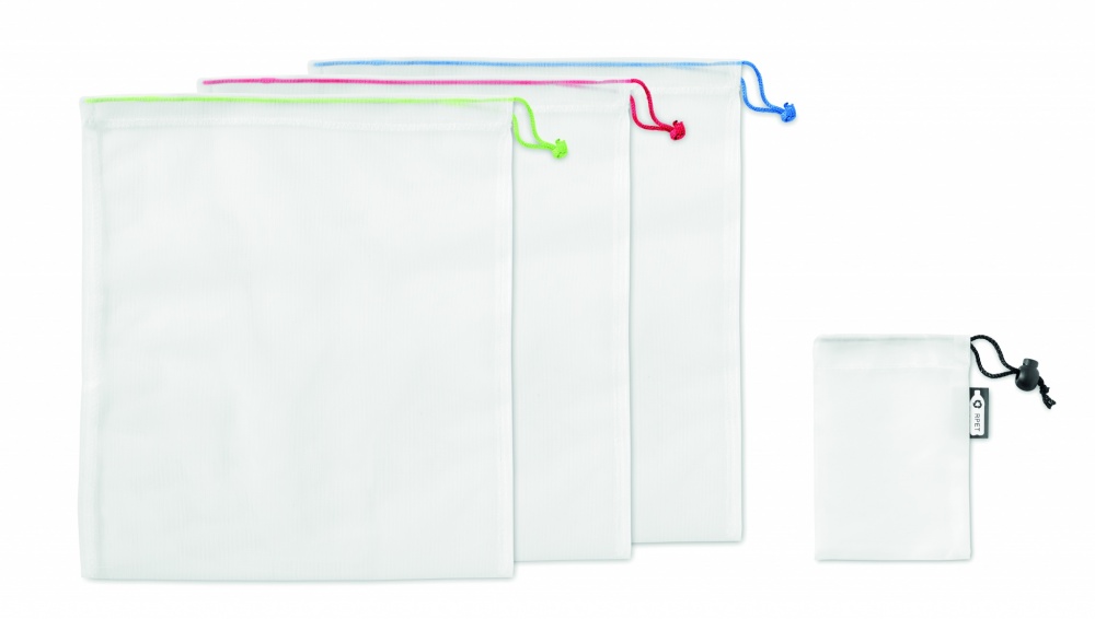 Logo trade ärikingituse pilt: Komplektis 3 RPET võrgust toidukotti