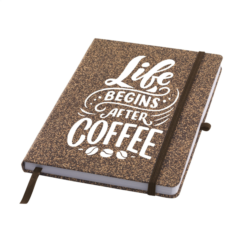 Logotrade firmakingi foto: CoffeeGround korkpaberist märkmik A5