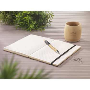 Logo trade reklaamtoote pilt: Bamboo Journal palja seljaga paberist märkmik A5