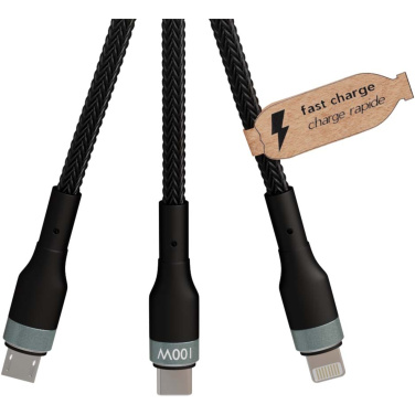 Logo trade reklaamkingi pilt: SCX.design C53 100 W 5-ühes rPET ülikiire laadimiskaabel