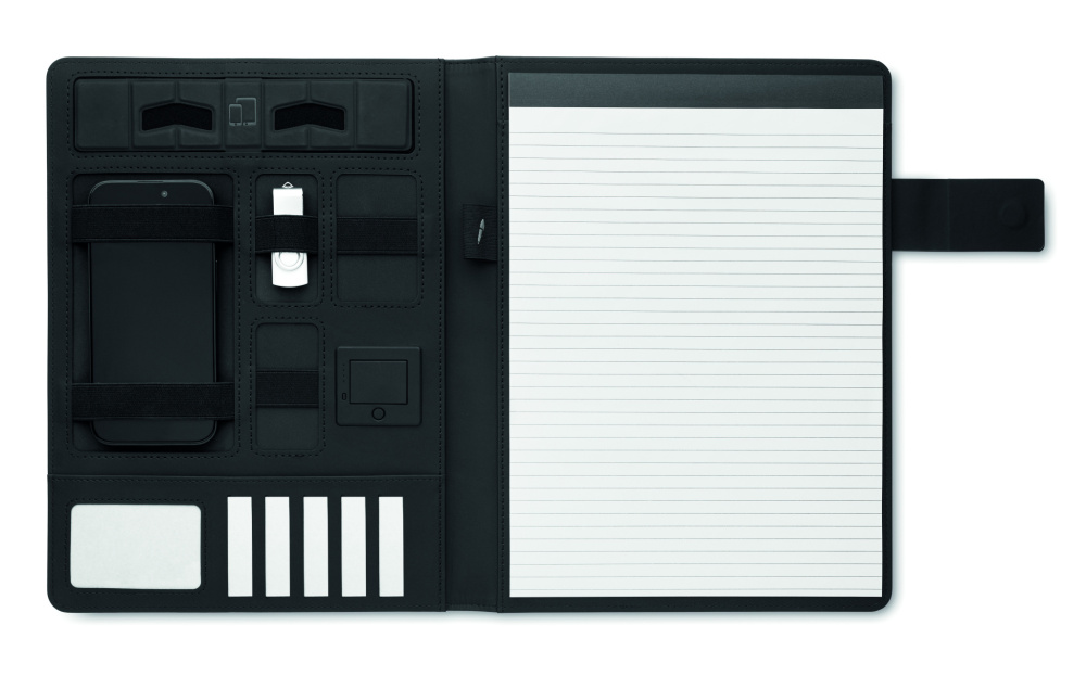 Logo trade reklaamtooted foto: BURGUS A4 kaust ja juhtmevaba laadija