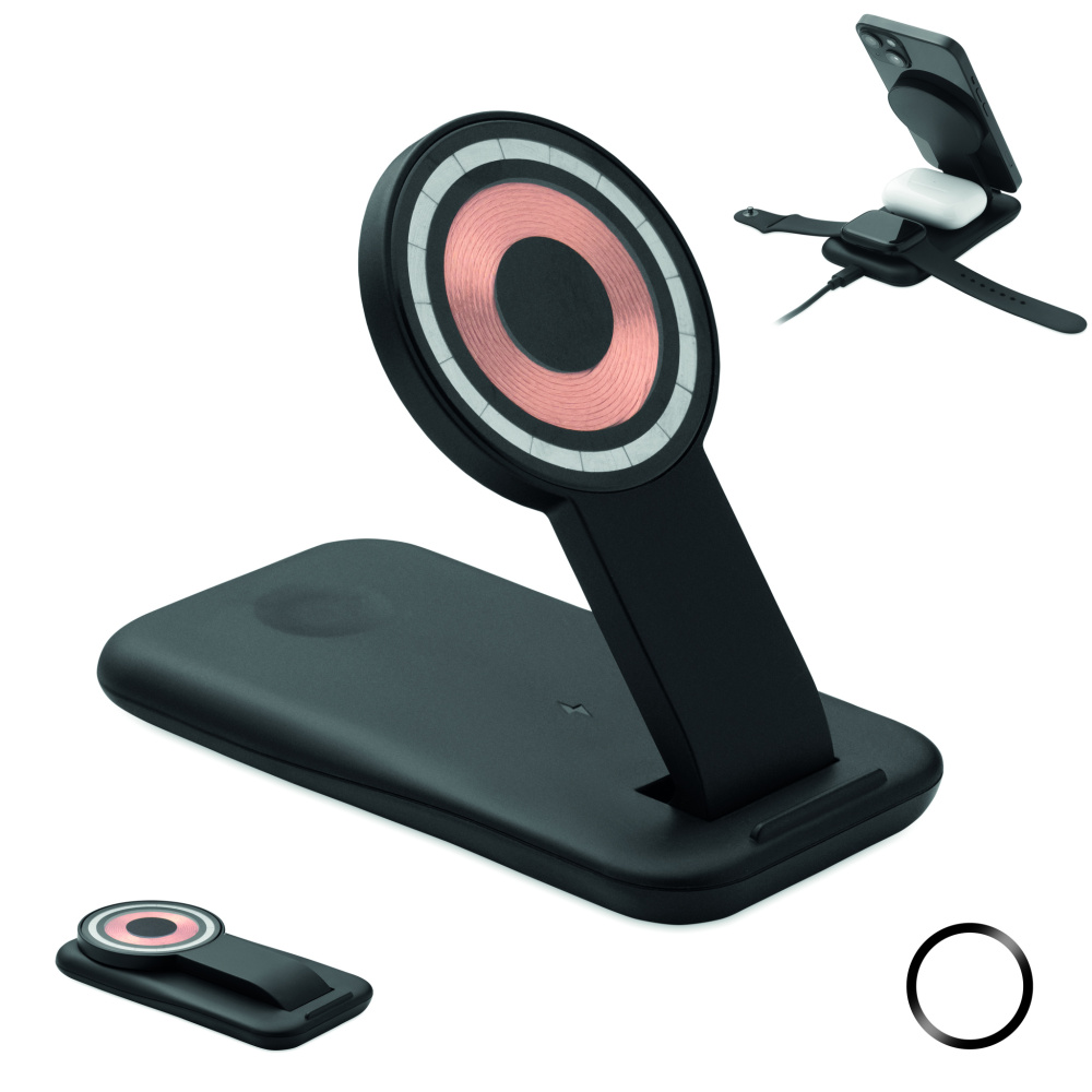 Logotrade firmakingituse foto: 3-ühes juhtmevaba laadija 15W PENDOLESS