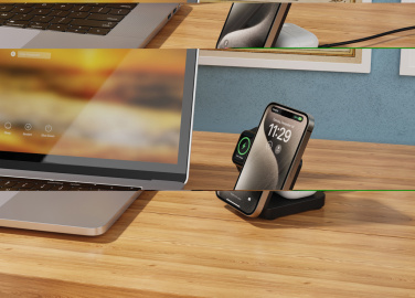 Logotrade ärikingitused pilt: Urban Vitamin Arcadia RCS plastikust 15W 3in1 magnetiline laadija