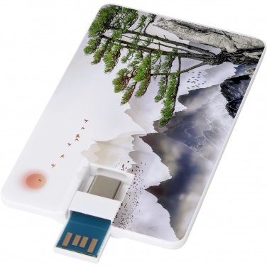 Logotrade liikelahja tuotekuva: Duo Slim 32 Gt USB-asema, Type-C ja USB-A 3.0