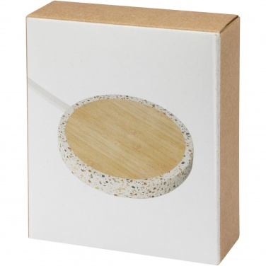Logo trade mainostuotet tuotekuva: Terrazzo 10 W:n langaton latausalusta bambusta