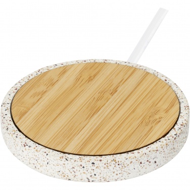 Logotrade liikelahja mainoslahja kuva: Terrazzo 10 W:n langaton latausalusta bambusta