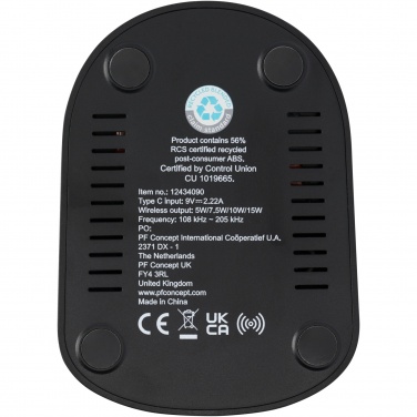 Logo trade liikelahjat tuotekuva: Loop 15 W:n langaton kaksisuuntainen latausteline RCS-kierrätetystä muovista