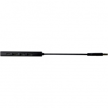 Logo trade mainoslahjat tuotekuva: Rise RCS-kierrätetystä alumiinista valmistettu USB 2.0 -keskitin