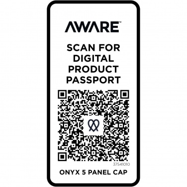 Logotrade mainoslahja tuotekuva: Onyx Aware™ -lippis kierrätysmateriaalista, viisipaneelinen