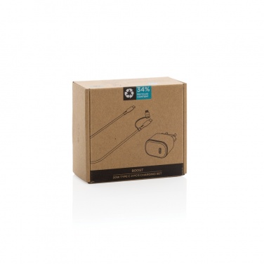 Logotrade mainostuote tuotekuva: Boost RCS kierrätetty PET 20W USB-C 2 kpl lataussetti