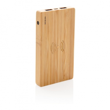 Logo trade liikelahja kuva: Bamboo 4000 mAh:n langaton 5W varavirtalähde