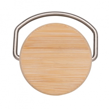 Logo trade mainostuotet tuotekuva: Pullo ruostumattomasta teräksestä bambukannella