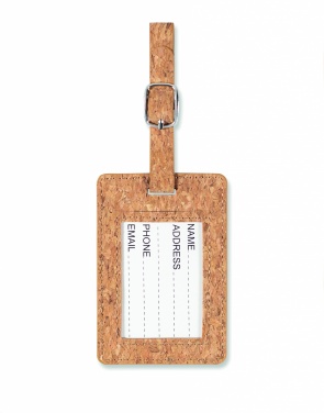 Logo trade mainoslahja ja liikelahja tuotekuva: Cork luggage tag