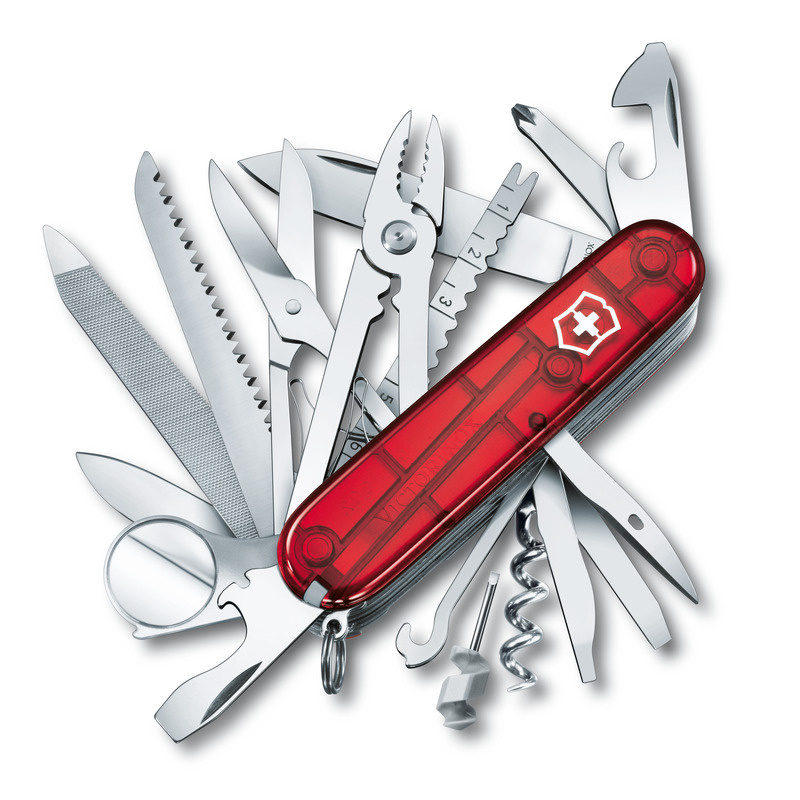 Logo trade liikelahjat mainoslahjat kuva: Taskuveitsi SwissChamp läpinäkyvä Victorinox