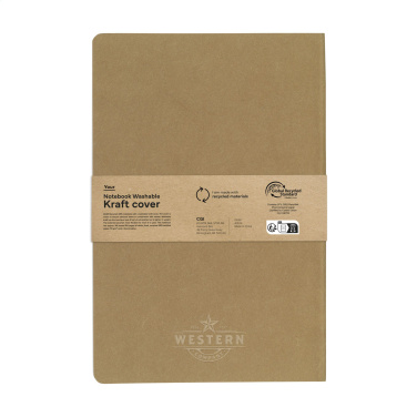 Logo trade liikelahjat tuotekuva: Paperinen kannettava GRS-pestävä Kraft-kansi A5