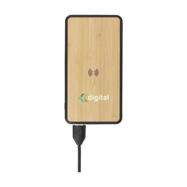 Logotrade mainoslahja ja liikelahja kuva: Boru Bamboo RCS kierrätetty ABS Powerbank langaton laturi