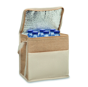 Logo trade mainoslahjat tuotekuva: Juuttia ja kangasta kylmälaukku 3L