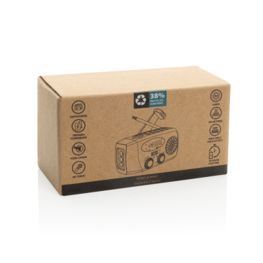 Logo trade liikelahjat mainoslahjat kuva: RescueWave hätätilaradio, valmistettu RCS-kierrätysmuovista.