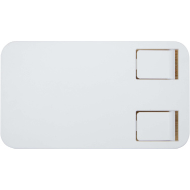 Logotrade liikelahjat mainoslahjat tuotekuva: Alfirk kierrätetystä muovista valmistettu kokoontaitettava pöytäpuhelinjalusta bambuyksityiskohdilla