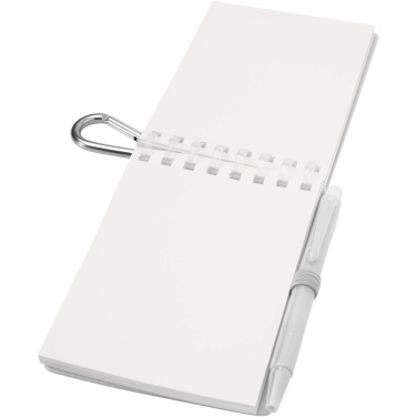 Logotrade mainoslahjat kuva: Lig Mini kierrätetystä muovista valmistettu pehmeäkantinen muistikirja ja kuulakärkikynäsetti (musta muste)