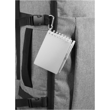 Logo trade mainostuote kuva: Lig Mini kierrätetystä muovista valmistettu pehmeäkantinen muistikirja ja kuulakärkikynäsetti (musta muste)