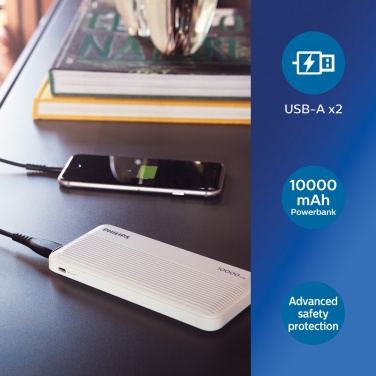Logotrade dovana nuotrauka: Philips 10 000 mAh plonas maitinimo blokas
