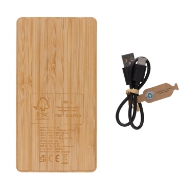 Logotrade reklaminiai produktai nuotrauka: Sunwick 10 000 mAh bambuko saulės baterija