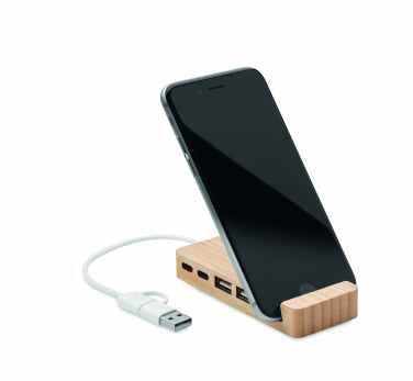 Logotrade verslo dovanos nuotrauka: Bambuko USB 4 prievadų šakotuvas