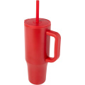 Brady 900 ml RCS sertifikuota termo stiklinė su silikoniniu šiaudeliu, Raudona