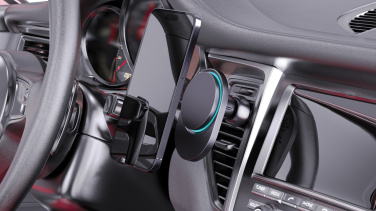 Logotrade dovana nuotrauka: „PowerCruze RCS“ plastikinis 15 W magnetinis automobilio laikiklis su įkrovimu