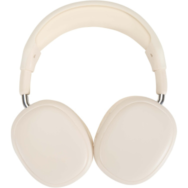 Logotrade verslo dovanos nuotrauka: „Alzir“ perdirbto plastiko belaidės „Bluetooth®“ ausinės, dedamos ant ausies