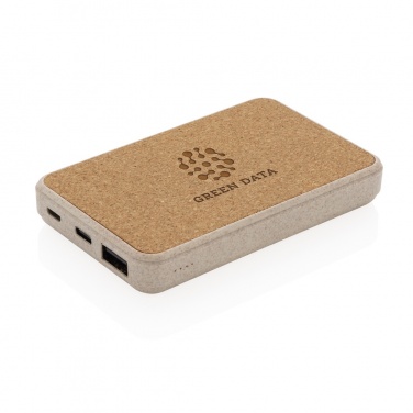 Logotrade korporatīvās dāvanas foto: Korķa un kviešu 5000 mAh kabatas jaudas banka