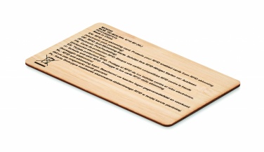 Logotrade biznesa dāvanas foto: RFID karte no bambusa materiāla