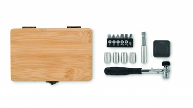 Logotrade biznesa dāvanas foto: 13 daļu instrumentu komplekts, bambusa futrālis