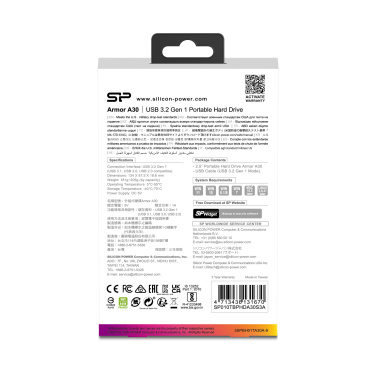 Logotrade Ideja dāvanas foto: Cietais disks Silicon Power Armor A30 2TB