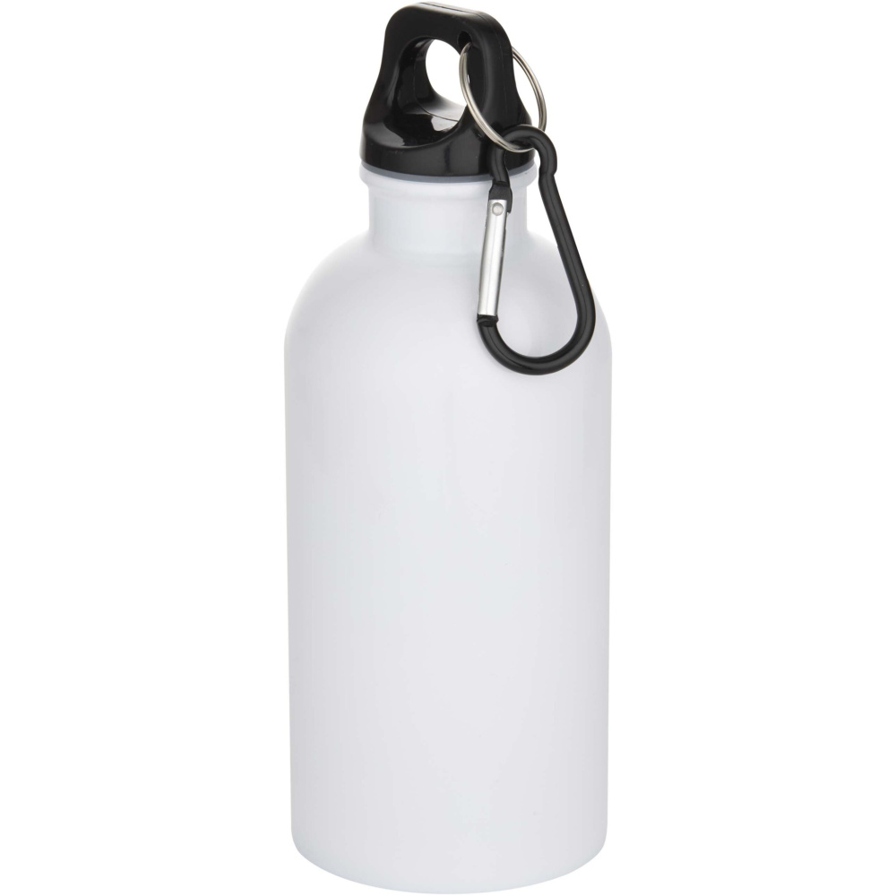 Logotrade biznesa dāvanas foto: Oregon 400 ml sublimācijas RCS pārstrādāta viensienas nerūsējošā tērauda ūdens pudele ar karabīni