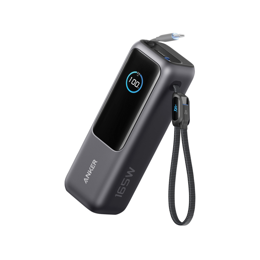 Logotrade ziemassvētku dāvanas foto: Anker Power Bank 25.000 mAh 165W, iebūvēts izvelkams kabelis