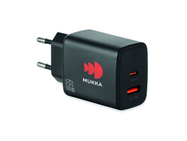 Logotrade dāvanas foto: ES 2 polu sienas adapteris/lādētājs