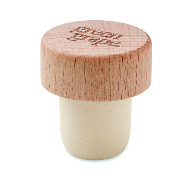 Логотрейд pекламные cувениры картинка: Beech wood bottle stopper