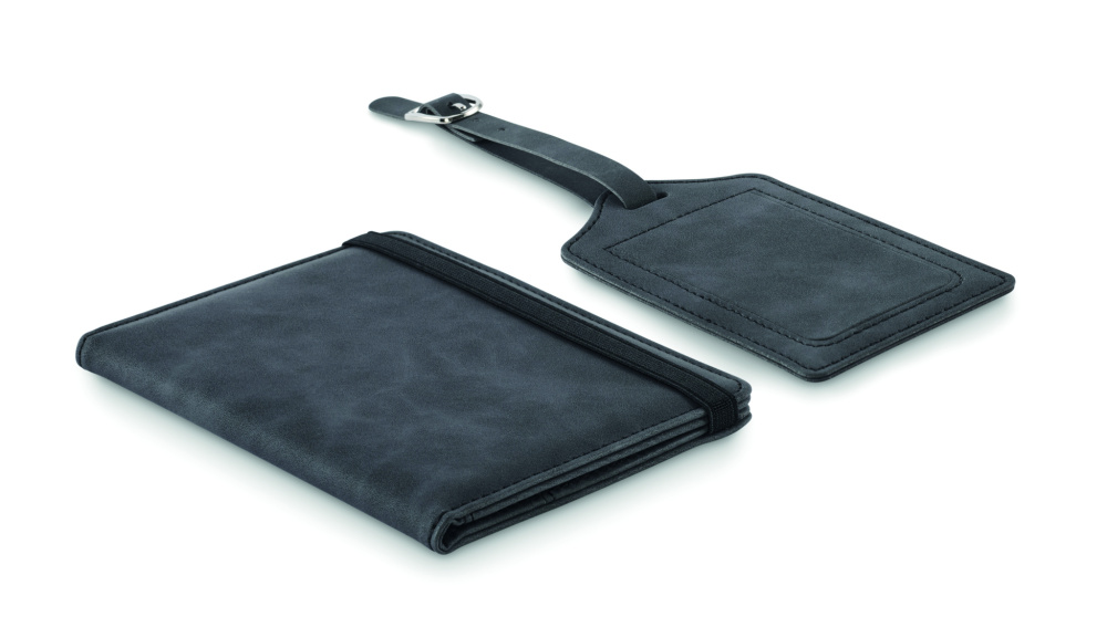 Лого трейд бизнес-подарки фото: Passport and luggage tag set
