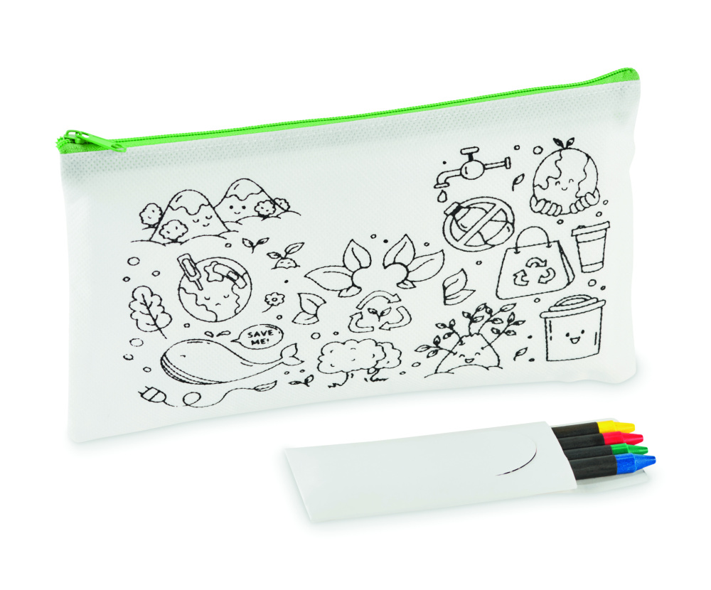 Лого трейд бизнес-подарки фото: Pencil case with 4 crayons