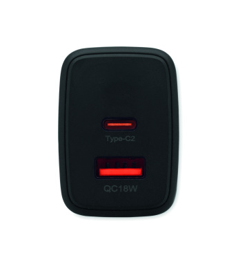 Логотрейд pекламные cувениры картинка: EU 2-pole wall adapter/charger